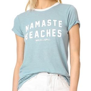 Spiritual Gangster Blue Shirt Namaste Beaches XS